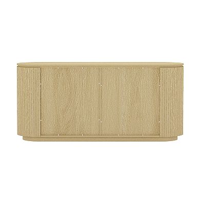 MANHATTAN COMFORT Olivia 60-Inch Ribbed Design Sideboard with 2 Adjustable Shelves