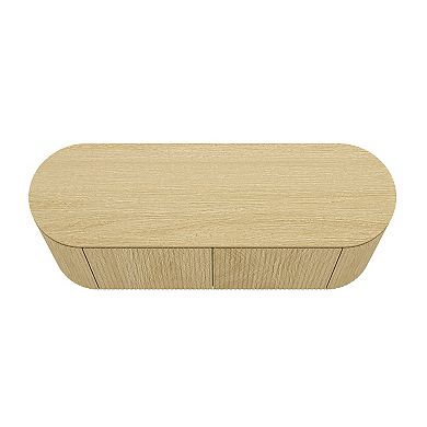 MANHATTAN COMFORT Olivia 60-Inch Ribbed Design Sideboard with 2 Adjustable Shelves