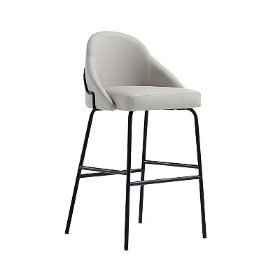 MANHATTAN COMFORT Gracie Upholstered Metal Barstool Set of 2