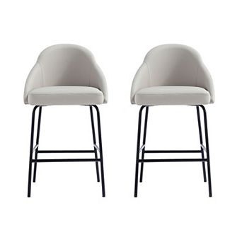 MANHATTAN COMFORT Gracie Upholstered Metal Counter Stool Set of 2
