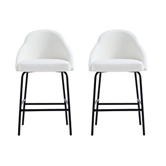 MANHATTAN COMFORT Gracie Upholstered Metal Counter Stool Set of 2
