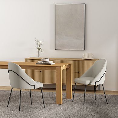 MANHATTAN COMFORT Gracie Upholstered Metal Dining Chair Set of 2