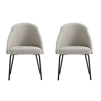 MANHATTAN COMFORT Gracie Upholstered Metal Dining Chair Set of 2