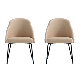 MANHATTAN COMFORT Gracie Upholstered Metal Dining Chair Set of 2