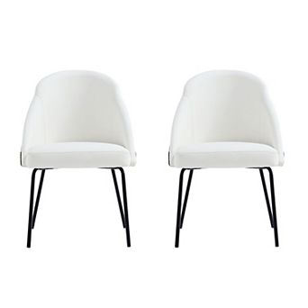 MANHATTAN COMFORT Gracie Upholstered Metal Dining Chair Set of 2