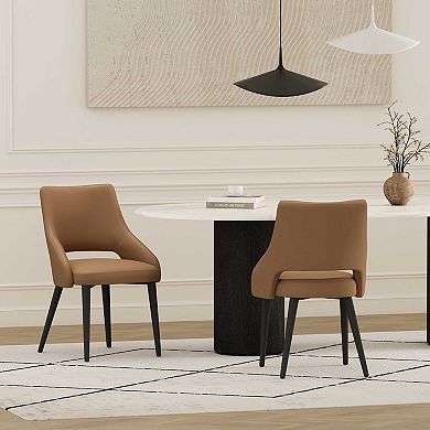 MANHATTAN COMFORT Tremont Upholstered Metal Dining Chair Set of 2