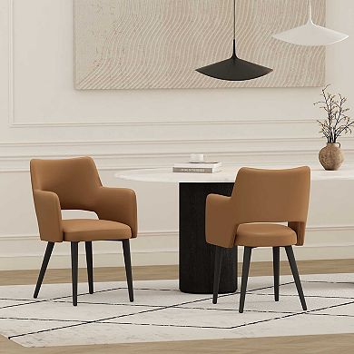 MANHATTAN COMFORT Tremont Upholstered Metal Dining Armchair Set of 2