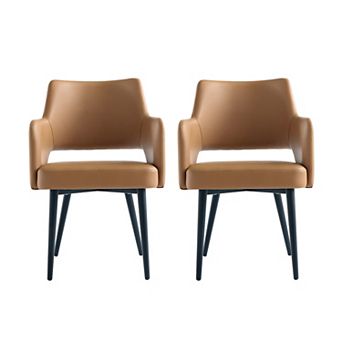 MANHATTAN COMFORT Tremont Upholstered Metal Dining Armchair Set of 2