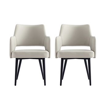 MANHATTAN COMFORT Tremont Upholstered Metal Dining Armchair Set of 2