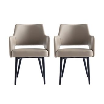 MANHATTAN COMFORT Tremont Upholstered Metal Dining Armchair Set of 2