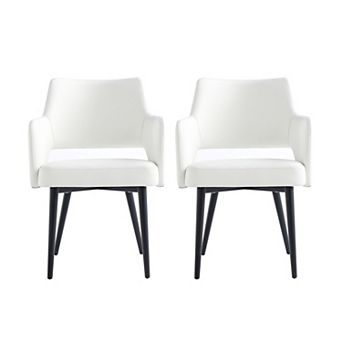 MANHATTAN COMFORT Tremont Upholstered Metal Dining Armchair Set of 2