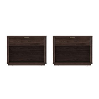 MANHATTAN COMFORT Evelyn 32-Inch Modern 1-Drawer Nightstand Set of 2