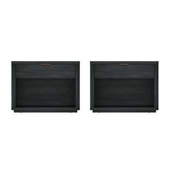 MANHATTAN COMFORT Evelyn 32-Inch Modern 1-Drawer Nightstand Set of 2