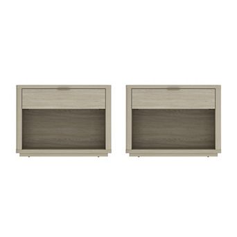 MANHATTAN COMFORT Evelyn 32-Inch Modern 1-Drawer Nightstand Set of 2