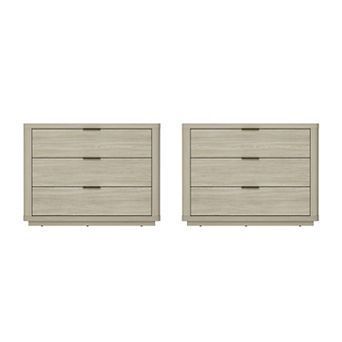 MANHATTAN COMFORT Evelyn 32-Inch 3-Drawer Nightstand Set of 2
