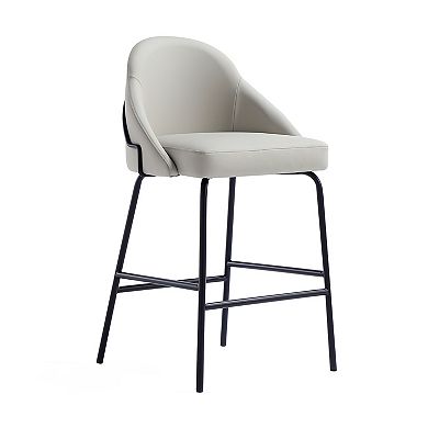 MANHATTAN COMFORT Gracie Upholstered Metal Counter Stool 3-Pack