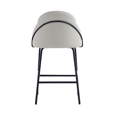 MANHATTAN COMFORT Gracie Upholstered Metal Counter Stool 3-Pack