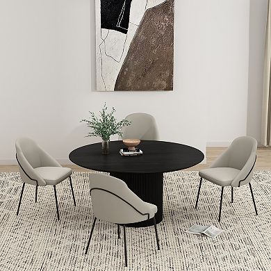 MANHATTAN COMFORT Gracie Upholstered Metal Dining Chair Set of 4