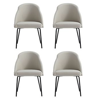 MANHATTAN COMFORT Gracie Upholstered Metal Dining Chair Set of 4