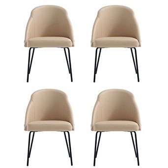MANHATTAN COMFORT Gracie Upholstered Metal Dining Chair Set of 4