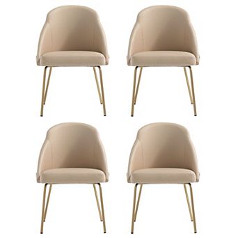 MANHATTAN COMFORT Gracie Upholstered Metal Dining Chair Set of 4