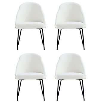 MANHATTAN COMFORT Gracie Upholstered Metal Dining Chair Set of 4