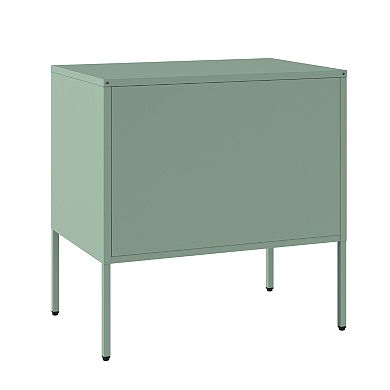 MANHATTAN COMFORT Ava 24-Inch 2-Shelf Metal Accent Cabinet