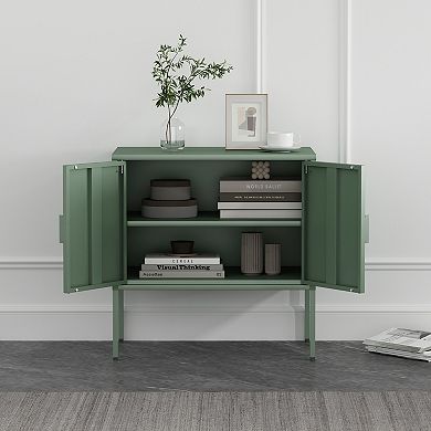 MANHATTAN COMFORT Ava 24-Inch 2-Shelf Metal Accent Cabinet