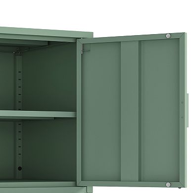 MANHATTAN COMFORT Ava 24-Inch 2-Shelf Metal Accent Cabinet