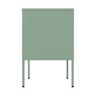 MANHATTAN COMFORT Ava 24-Inch 2-Shelf Metal Accent Cabinet