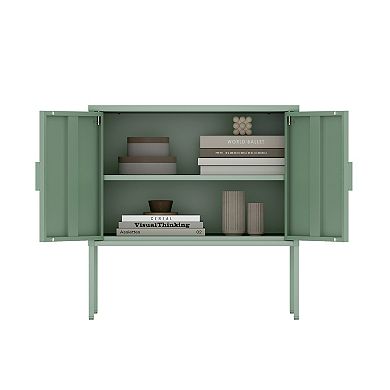 MANHATTAN COMFORT Ava 24-Inch 2-Shelf Metal Accent Cabinet