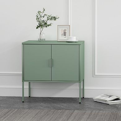 MANHATTAN COMFORT Ava 24-Inch 2-Shelf Metal Accent Cabinet