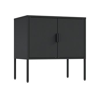 MANHATTAN COMFORT Ava 24-Inch 2-Shelf Metal Accent Cabinet