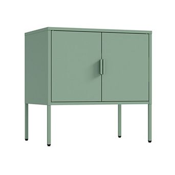 MANHATTAN COMFORT Ava 24-Inch 2-Shelf Metal Accent Cabinet