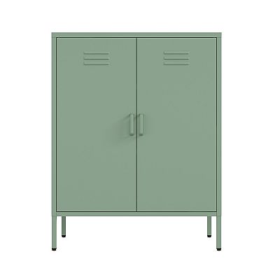 MANHATTAN COMFORT Naomi 32-Inch Modern 2-Shelf Metal Accent Cabinet