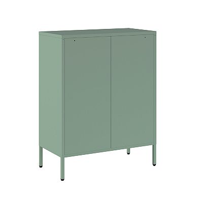 MANHATTAN COMFORT Naomi 32-Inch Modern 2-Shelf Metal Accent Cabinet