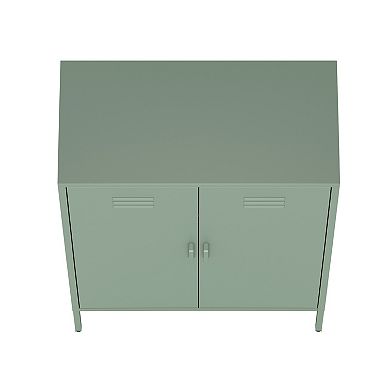 MANHATTAN COMFORT Naomi 32-Inch Modern 2-Shelf Metal Accent Cabinet