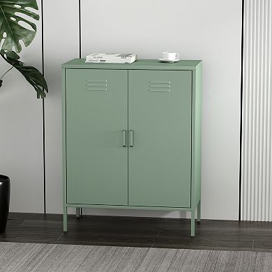 MANHATTAN COMFORT Naomi 32-Inch Modern 2-Shelf Metal Accent Cabinet