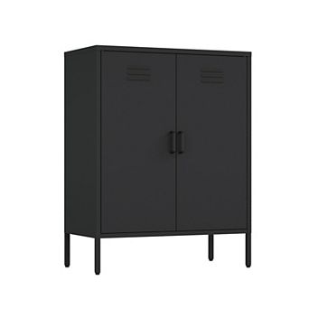 MANHATTAN COMFORT Naomi 32-Inch Modern 2-Shelf Metal Accent Cabinet