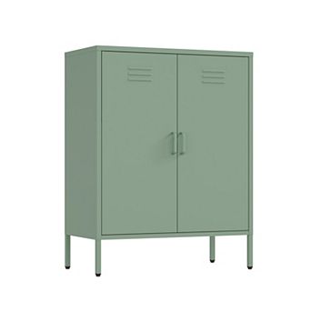 MANHATTAN COMFORT Naomi 32-Inch Modern 2-Shelf Metal Accent Cabinet