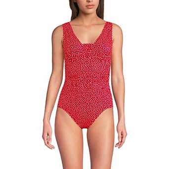Women's Lands' End SlenderSuit Grecian Adjustable Low Leg One-Piece Swimsuit
