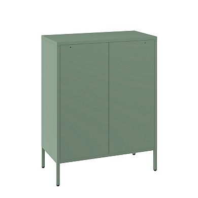 MANHATTAN COMFORT Amelia 32-Inch Metal Accent Cabinet with 3 Shelves