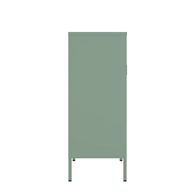 MANHATTAN COMFORT Amelia 32-Inch Metal Accent Cabinet with 3 Shelves