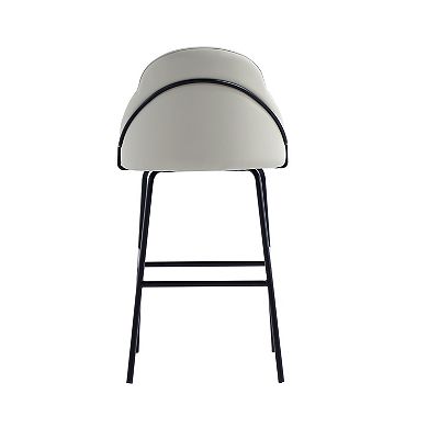 MANHATTAN COMFORT Gracie Upholstered Metal Barstool with Backrest