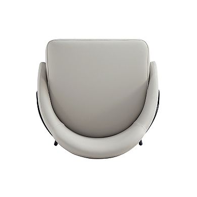 MANHATTAN COMFORT Gracie Upholstered Metal Barstool with Backrest