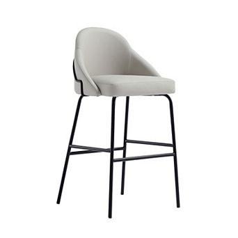 MANHATTAN COMFORT Gracie Upholstered Metal Barstool with Backrest
