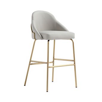 MANHATTAN COMFORT Gracie Upholstered Metal Barstool with Backrest