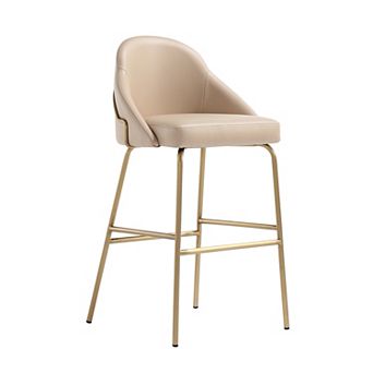 MANHATTAN COMFORT Gracie Upholstered Metal Barstool with Backrest