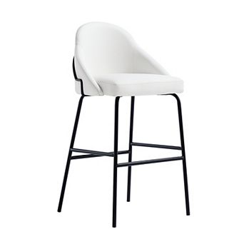 MANHATTAN COMFORT Gracie Upholstered Metal Barstool with Backrest