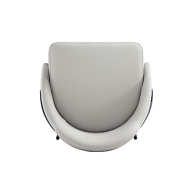 MANHATTAN COMFORT Gracie Upholstered Metal Counter Stool with Backrest